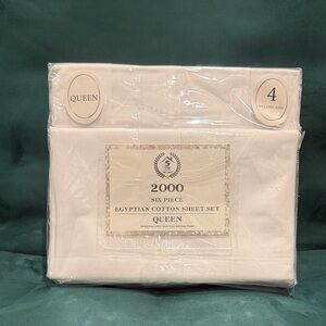 Queen Egyptian Cotton Sheet Set in Cream